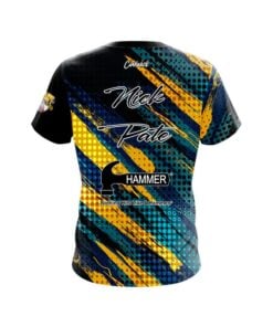 Alternative view of Hammer Nick Pate Blue Yellow Blitz CoolWick Bowling Jersey