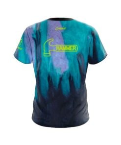 Alternative view of Hammer Raw Black Purple Teal CoolWick Bowling Jersey