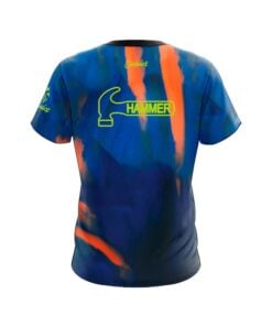 Alternative view of Hammer Raw Blue Black Orange CoolWick Bowling Jersey
