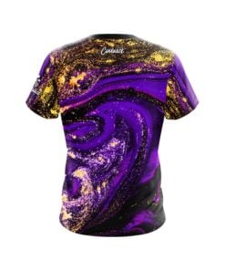 Alternative view of Purple Gold Liquid Marble CoolWick Bowling Jersey