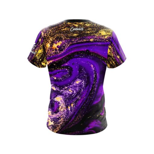 Purple Gold Liquid Marble CoolWick Bowling Jersey - Image 2