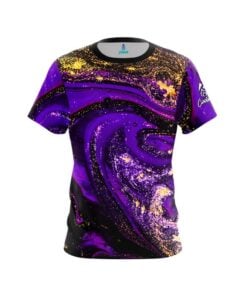 Purple Gold Liquid Marble CoolWick Bowling Jersey