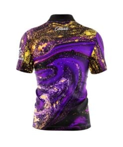 Alternative view of Purple Gold Liquid Marble Fast Track CoolWick Bowling Jersey