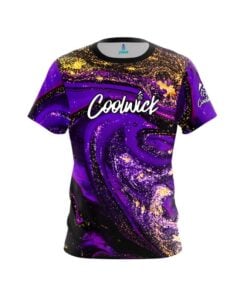 Purple Gold Liquid Marble CoolWick Bowling Jersey - Coolwick