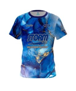 Storm Caroline Thesier Blue Gold Marble CoolWick Bowling Jersey
