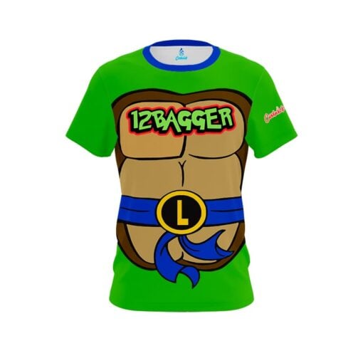 12Bagger Blue Turtle Ninja CoolWick Bowling Jersey
