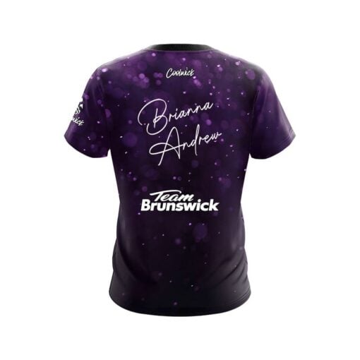 Brunswick Brianna Andrew Purple Glitter CoolWick Bowling Jersey - Image 2