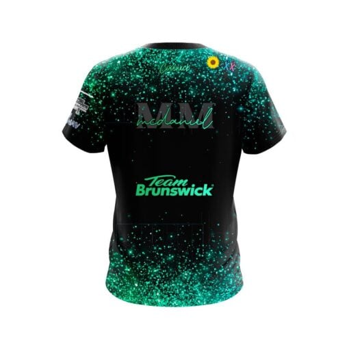 Brunswick Melanie McDaniel Aqua Emerald Glitter CoolWick Bowling Jersey - Image 2