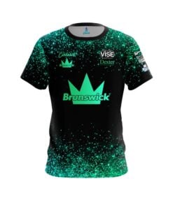 Brunswick Melanie McDaniel Aqua Emerald Glitter CoolWick Bowling Jersey