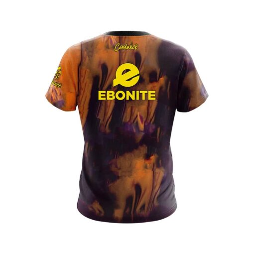 Ebonite Fireball Purple Gold CoolWick Bowling Jersey - Image 2