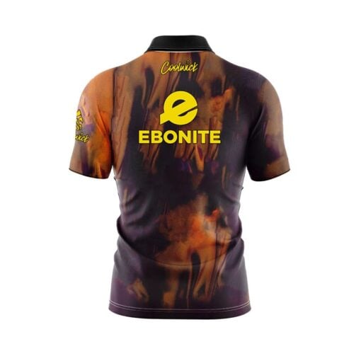 Ebonite Fireball Purple Gold Fast Track CoolWick Bowling Jersey - Image 2