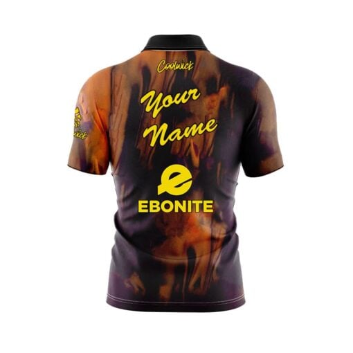 Ebonite Fireball Purple Gold Fast Track CoolWick Bowling Jersey - Image 3