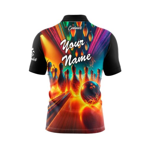 Fire Bowling Party Fast Track CoolWick Bowling Jersey - Image 3