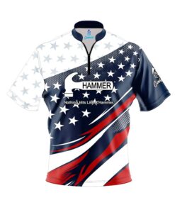 Hammer American Sport Wave Quick Ship CoolWick Sash Zip Bowling Jersey
