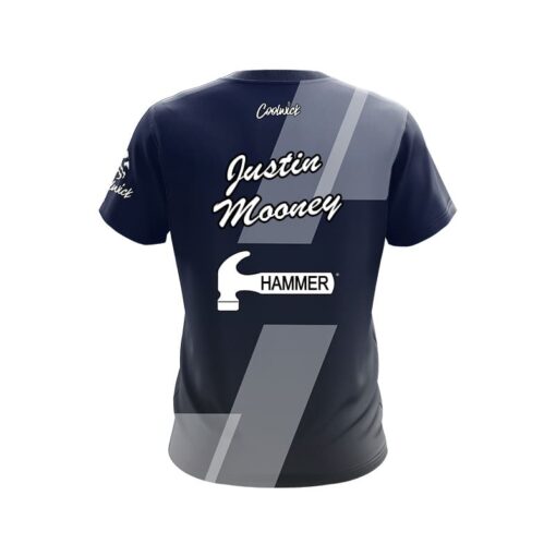 Hammer Justin Mooney Blue Shield CoolWick Bowling Jersey - Image 2