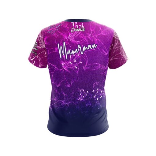 Jennifer Mauerman Purple Flower Love CoolWick Bowling Jersey - Image 2