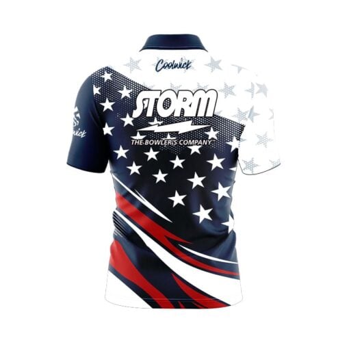 Storm American Sport Wave Quick Ship CoolWick Sash Zip Bowling Jersey - Image 2