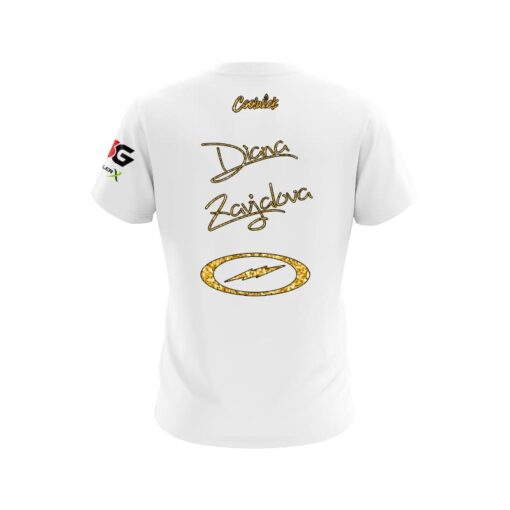 Storm Diana Zavjalova Gold White Glitter CoolWick Bowling Jersey - Image 2