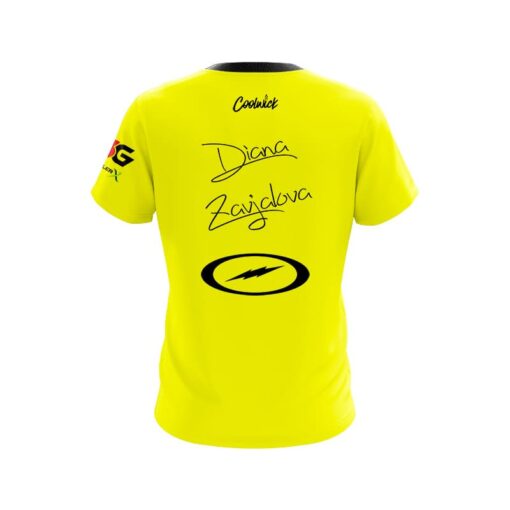 Storm Diana Zavjalova Yellow Black CoolWick Bowling Jersey - Image 2