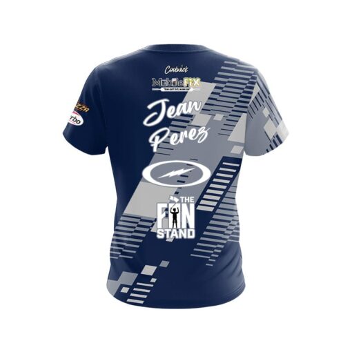 Storm Jean Perez Navy Grey Sport Lines CoolWick Bowling Jersey - Image 2