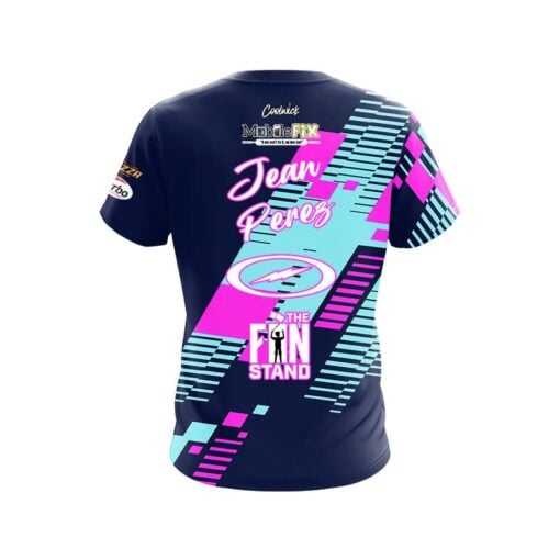 Storm Jean Perez Navy Pink Sport Lines CoolWick Bowling Jersey - Image 2