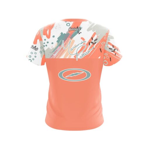 Storm Maranda Pattison Orange Abstract CoolWick Bowling Jersey - Image 2