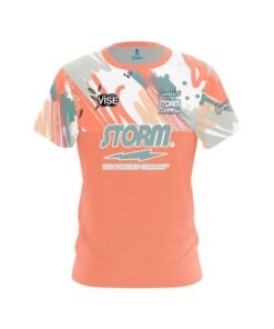 Storm Maranda Pattison Orange Abstract CoolWick Bowling Jersey