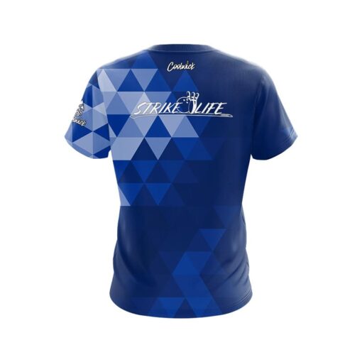 StrikeLife Blue Triangles CoolWick Bowling Jersey - Image 2