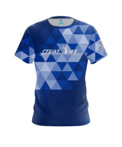 StrikeLife Blue Triangles CoolWick Bowling Jersey