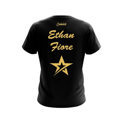 Roto Grip Ethan Fiore Plain Black Gold CoolWick Bowling Jersey - Image 2
