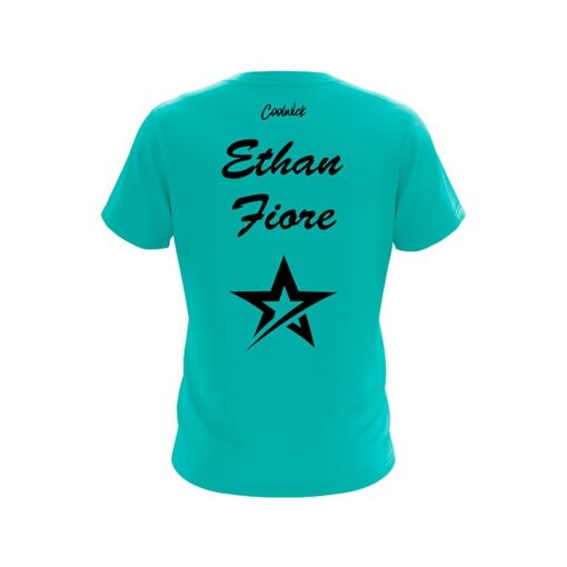 Roto Grip Ethan Fiore Plain Teal Black CoolWick Bowling Jersey - Image 2
