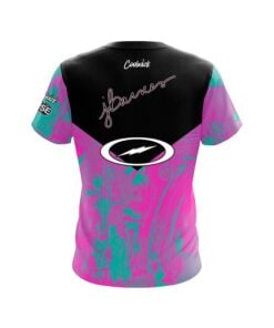 Alternative view of Storm Josie Barnes Dedicated Pink Aqua CoolWick Bowling Jersey