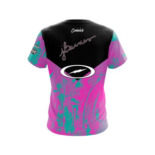 Storm Josie Barnes Dedicated Pink Aqua CoolWick Bowling Jersey - Image 2