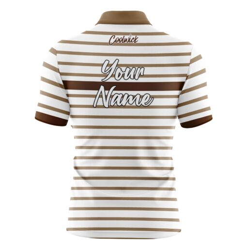 CoolWick Elite Stripe Brown White Sash Zip Jersey - Image 2