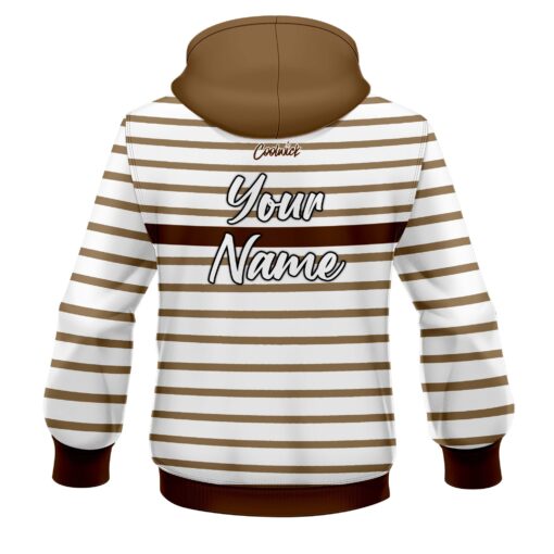 CoolWick Elite Stripe Brown White Hoodie - Image 2
