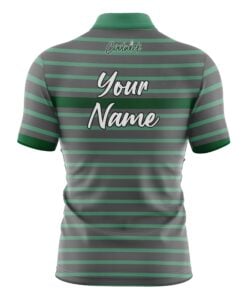 Alternative view of CoolWick Elite Stripe Green Grey Sash Zip Jersey