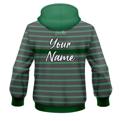 CoolWick Elite Stripe Green Grey Hoodie - Image 2