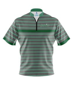 CoolWick Elite Stripe Green Grey Sash Zip Jersey