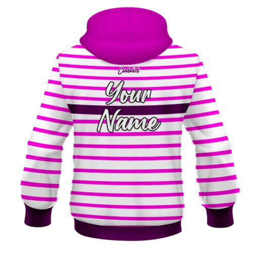 CoolWick Elite Stripe Mageneta White Hoodie - Image 2