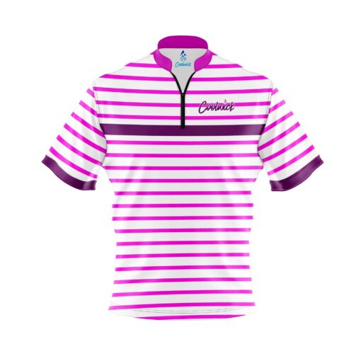 CoolWick Elite Stripe Mageneta White Sash Zip Jersey