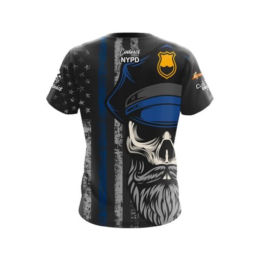 NYPD Cop Skull CoolWick Bowling Jersey - Image 2