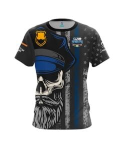 NYPD Cop Skull CoolWick Bowling Jersey