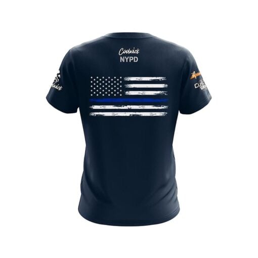 NYPD White Skull CoolWick Bowling Jersey - Image 2