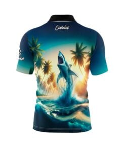 Alternative view of Palm Trees and Sharks Fast Track CoolWick Bowling Jersey