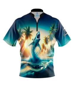 Palm Trees and Sharks Fast Track CoolWick Bowling Jersey