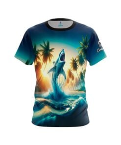 Palm Trees and Sharks CoolWick Bowling Jersey