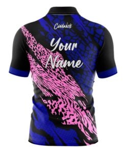 Alternative view of CoolWick Elite Blue Pink Tiger Sash Zip Jersey