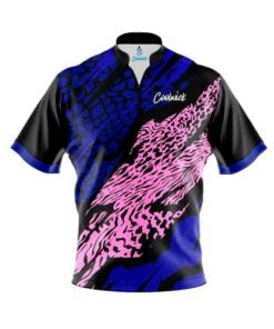 CoolWick Elite Blue Pink Tiger Sash Zip Jersey