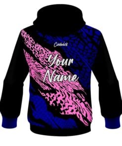 Alternative view of CoolWick Elite Blue Pink Tiger Hoodie