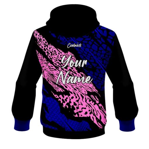 CoolWick Elite Blue Pink Tiger Hoodie - Image 2